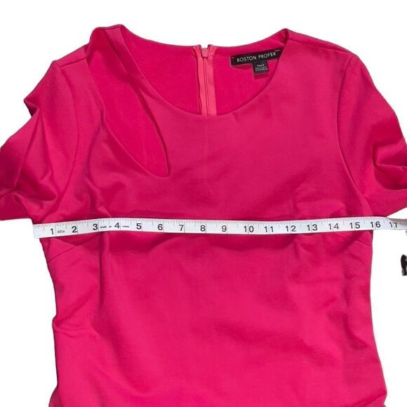 Boston Proper Cutout Fuschia Pink Sheath Dress SMALL NWT - Picture 11 of 15